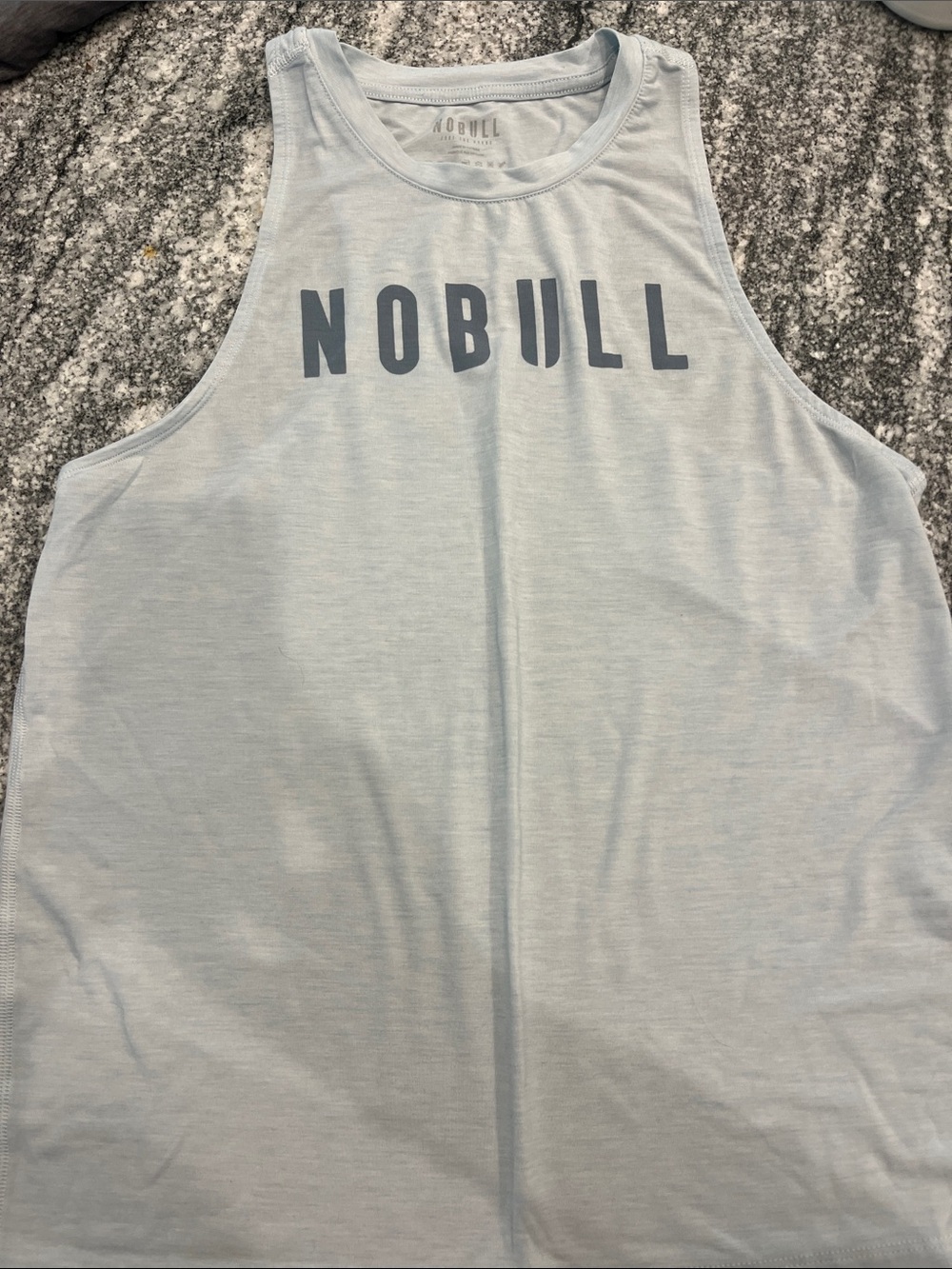 NOBULL Light Blue Men's Training Tank with Navy Logo